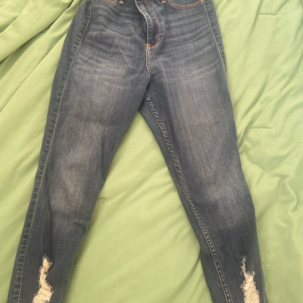 Hollister Blue Distressed Women Jeggings